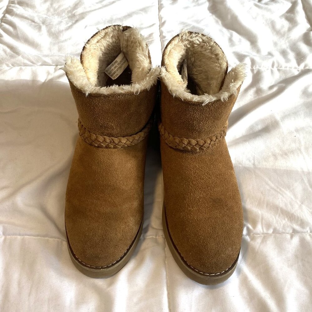 Style & Co. Women's Kaii Suede Faux Fur Lined Booties Tan US Size 8M